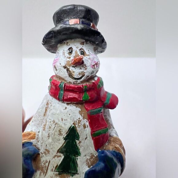 Christmas Snowman Dangler Hand Painted Bottle Topper Stoppers Cork Wine Holiday - Picture 8 of 11